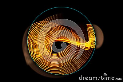 Colorful neonÂ  spiral lines. Stock Photo